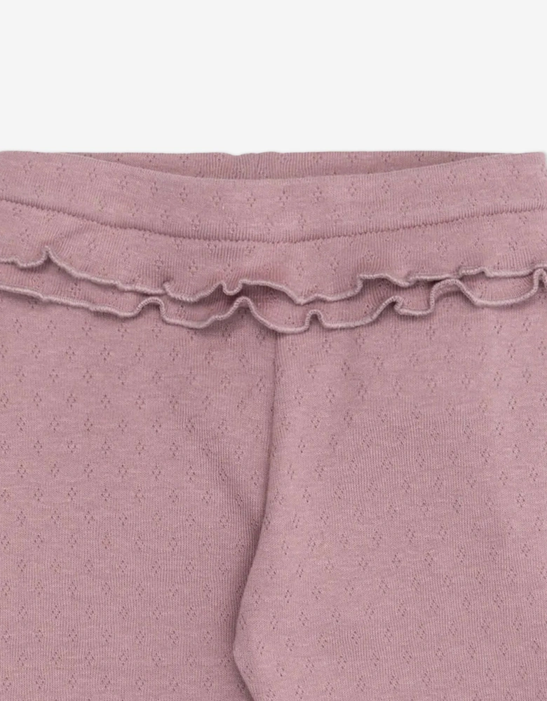 Enfant Baby Girls Ruffle Logo Leggings in Pink