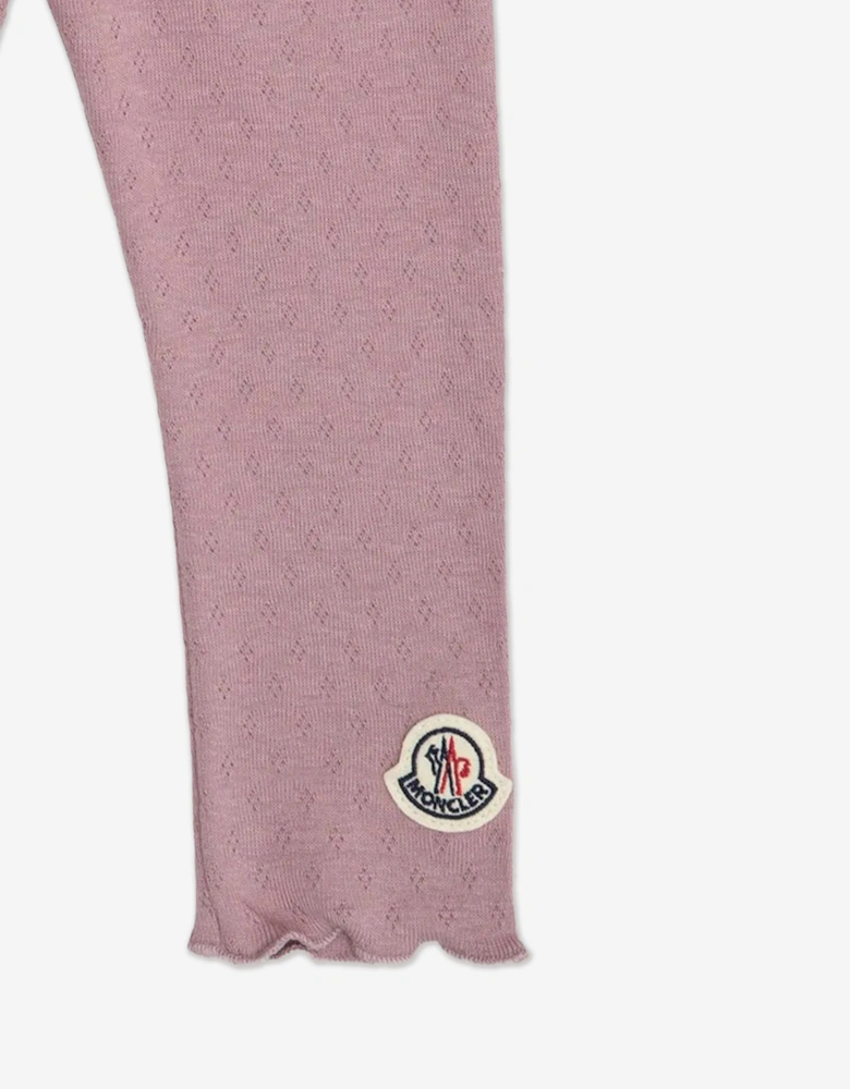 Enfant Baby Girls Ruffle Logo Leggings in Pink