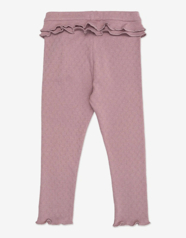 Enfant Baby Girls Ruffle Logo Leggings in Pink