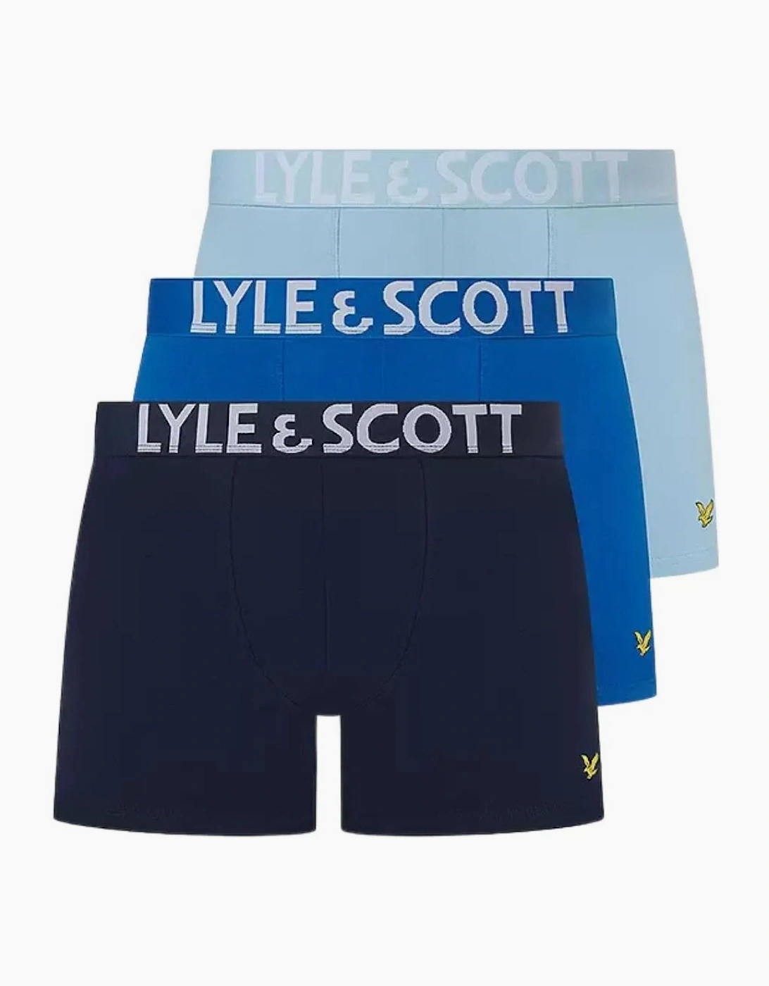 Lyle & Scott Lyle And Scott Men's 3-Pack Daniel Boxer Briefs, Blue Mix - Navy