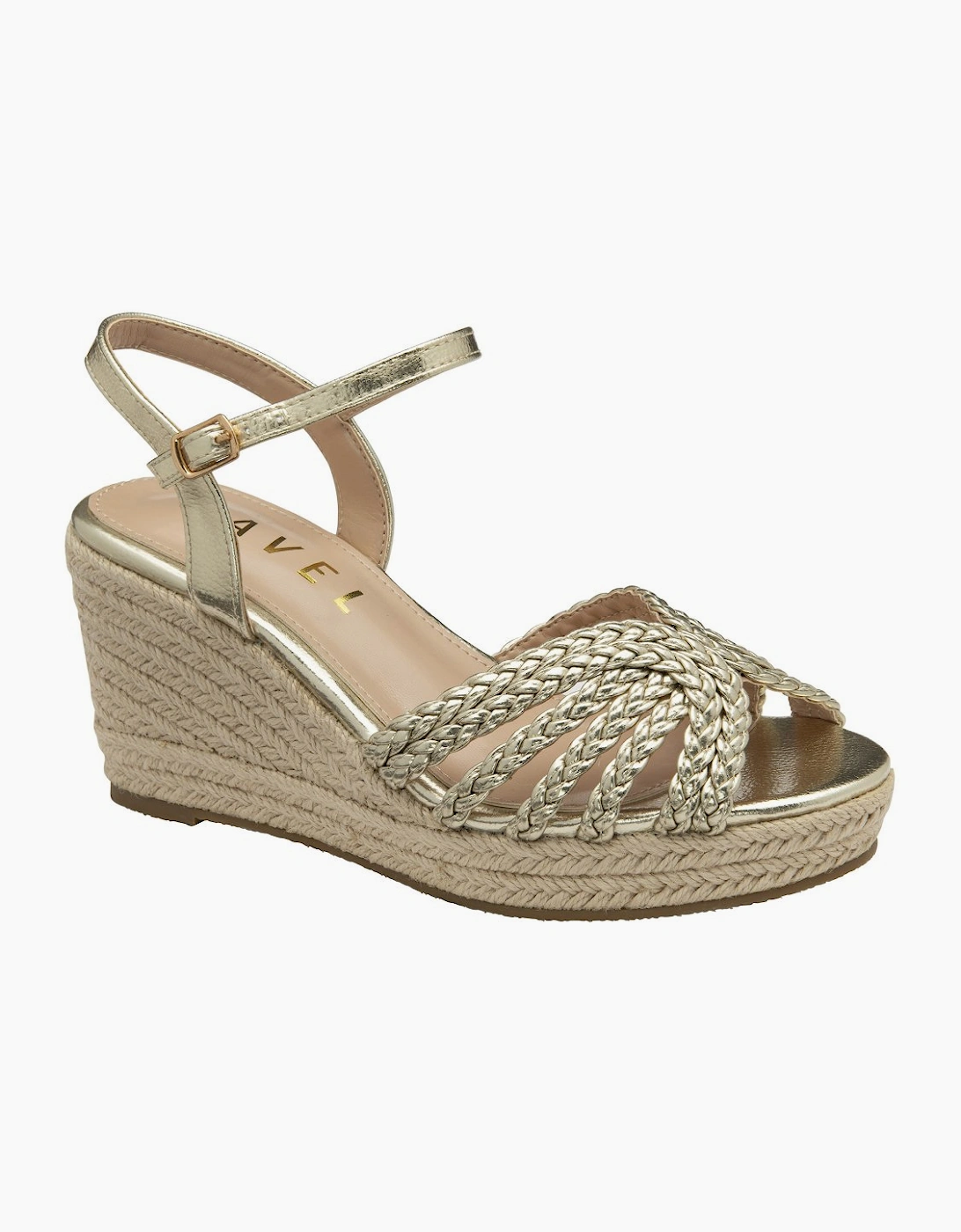 Ravel Women's Gold Pu Grundy Wedge Sandals - : Size 4