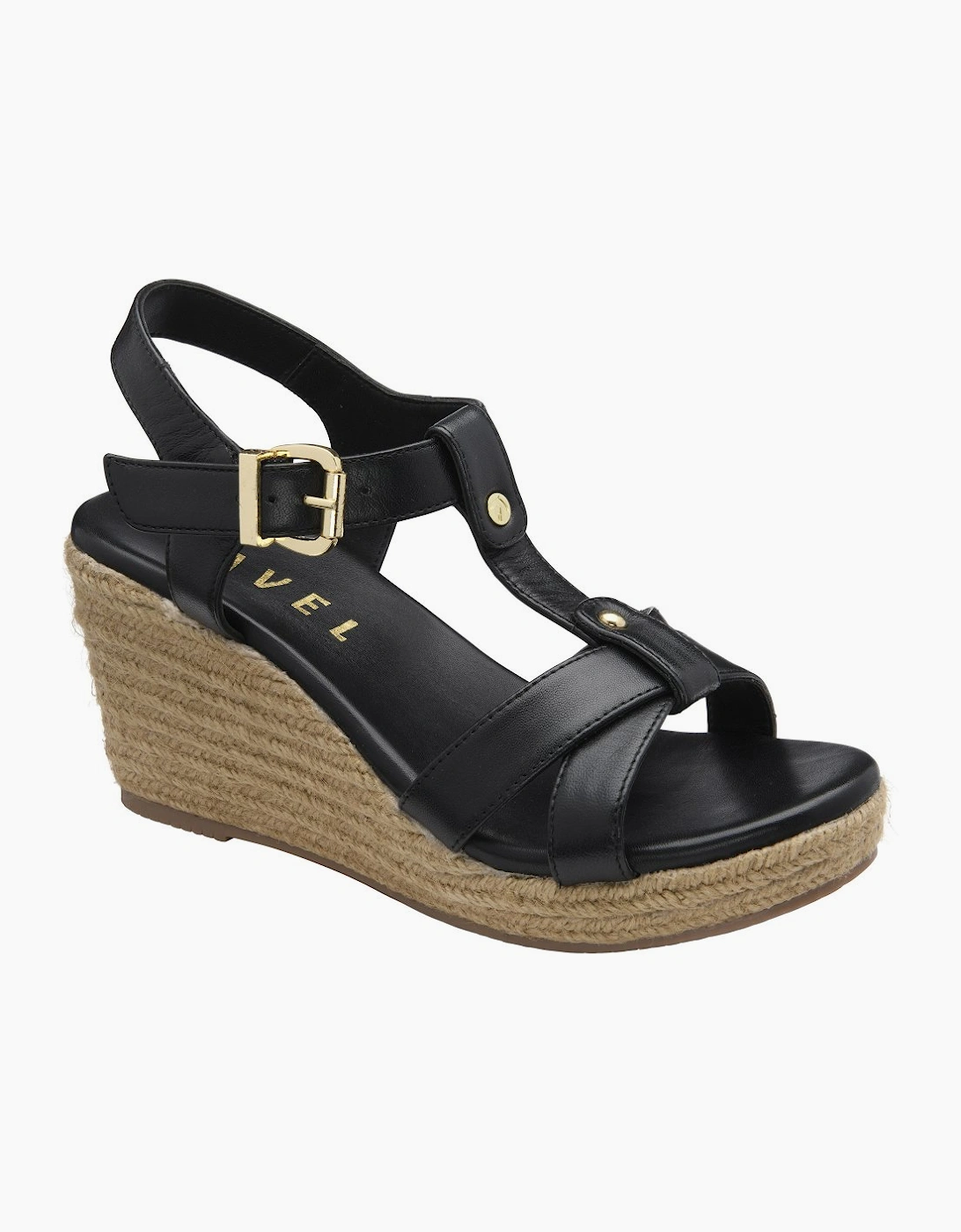 Ravel Women's Black Elling Wedge Sandals - Size 6