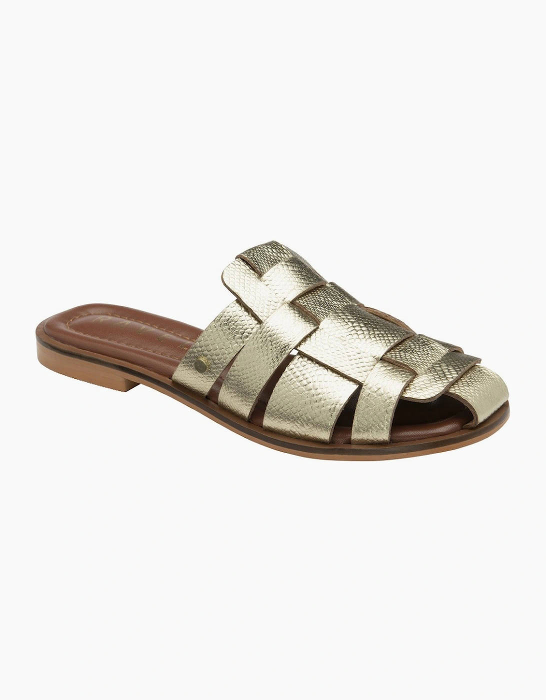 Ravel Women's Gold Foil Leather Mitford Sandals - Size 7