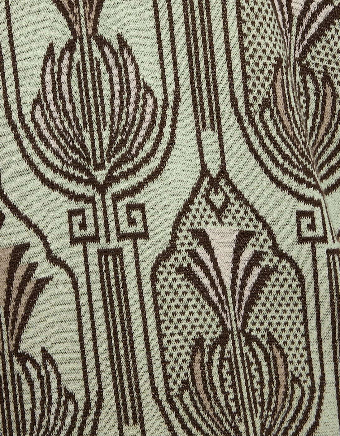 Botanical Print Knitted Polo Shirt