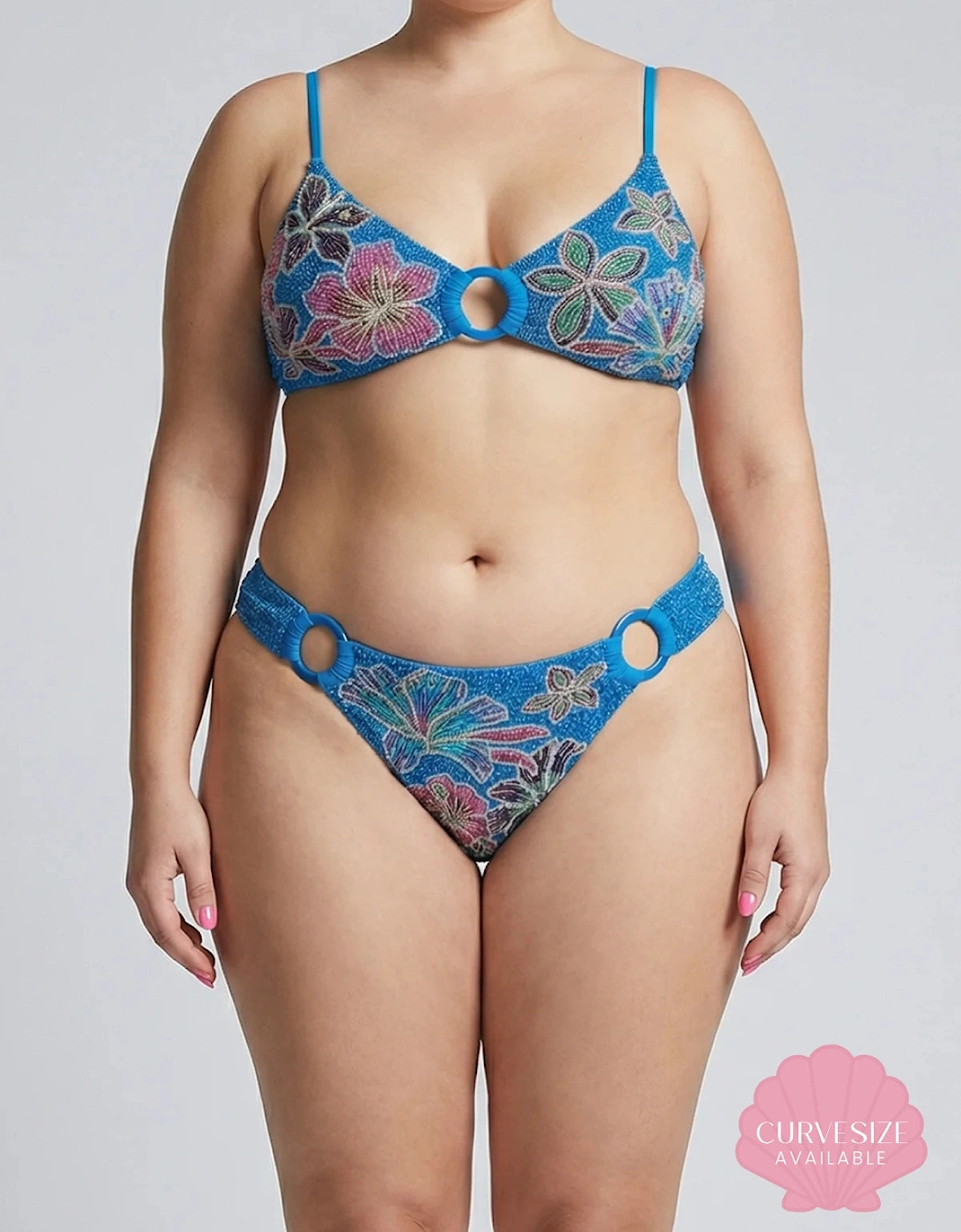 Blue blossom Bikini Top