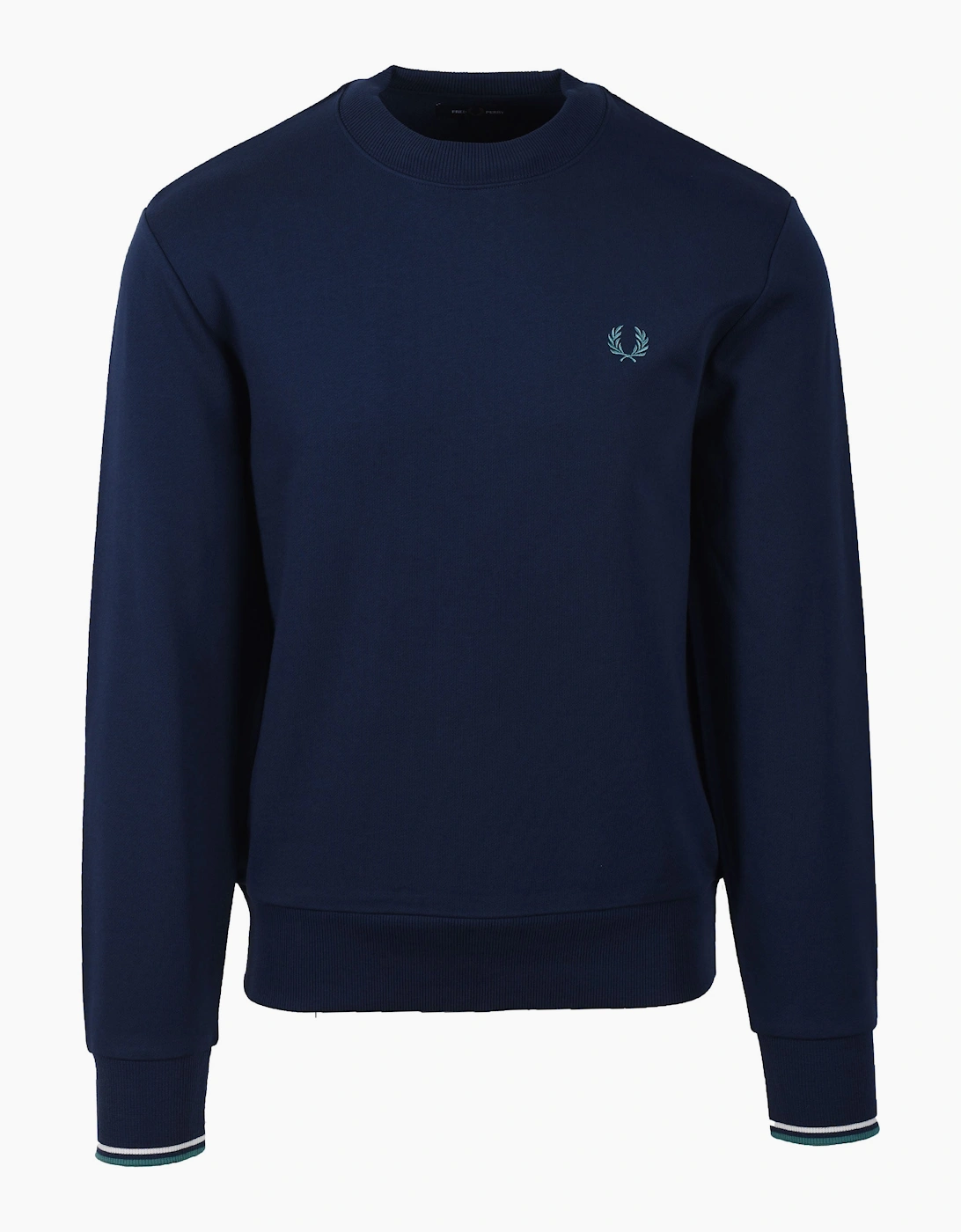 CREW NECK SWEATSHIRT TENNIS BLUE/SNOW WHITE/DEEP MINT, 4 of 3