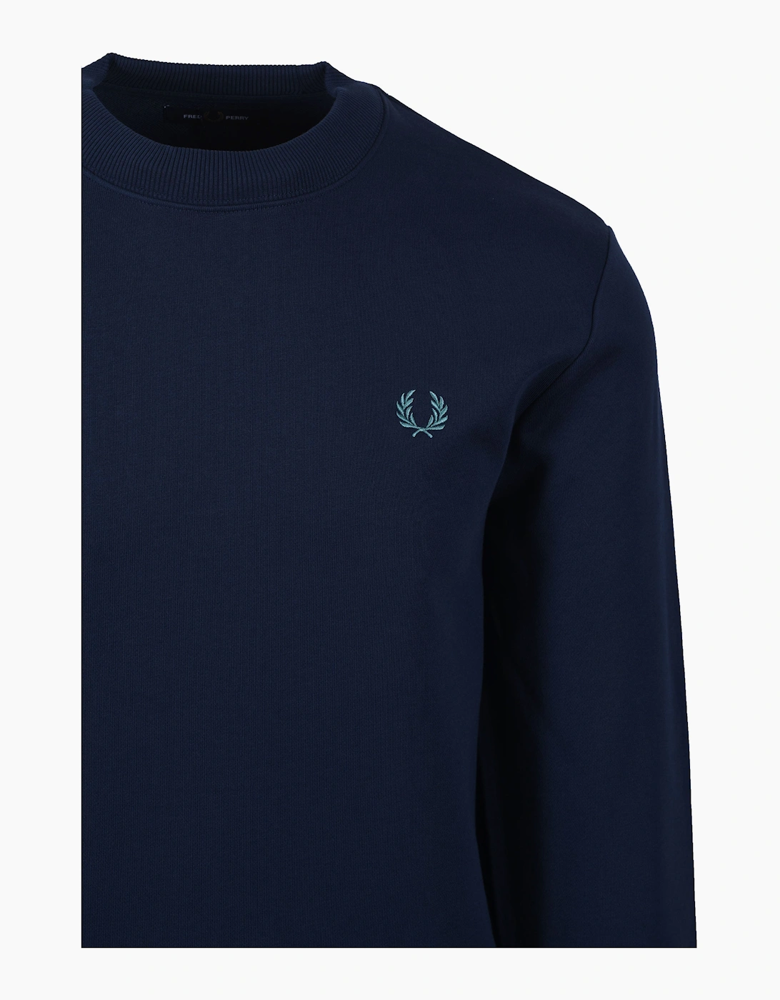 CREW NECK SWEATSHIRT TENNIS BLUE/SNOW WHITE/DEEP MINT
