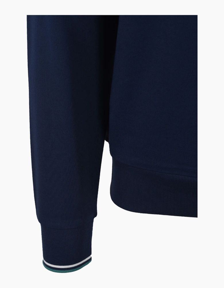 CREW NECK SWEATSHIRT TENNIS BLUE/SNOW WHITE/DEEP MINT