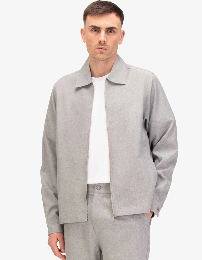 Emery zip through over shirt Jacket MID GREY MARL