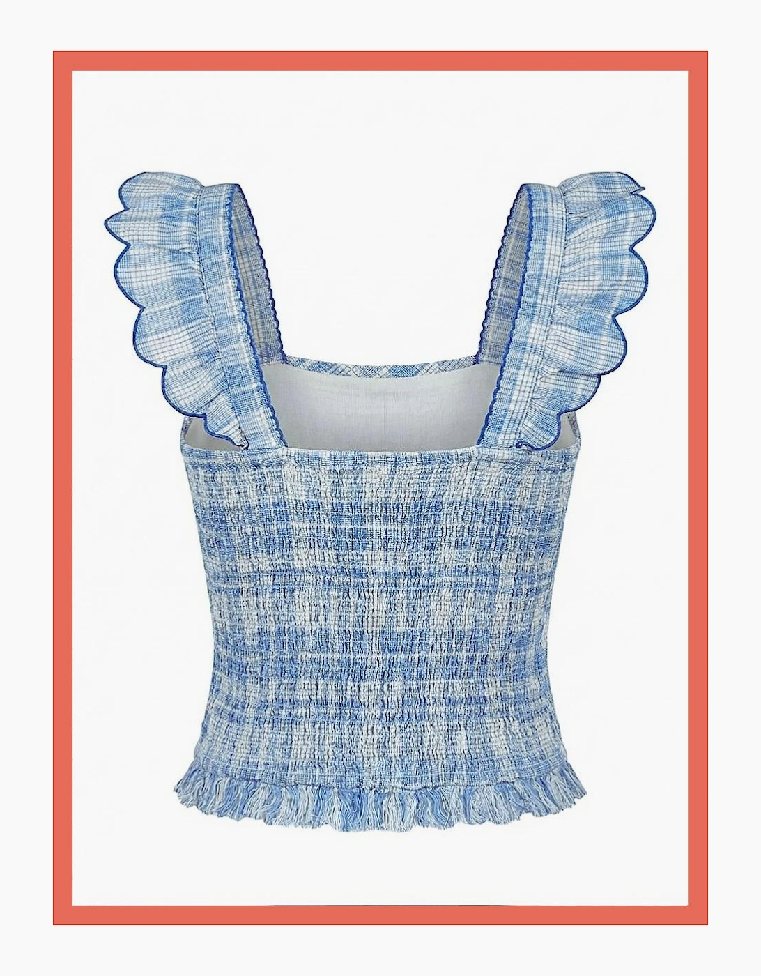 INDI&COLD Blue and white crop top