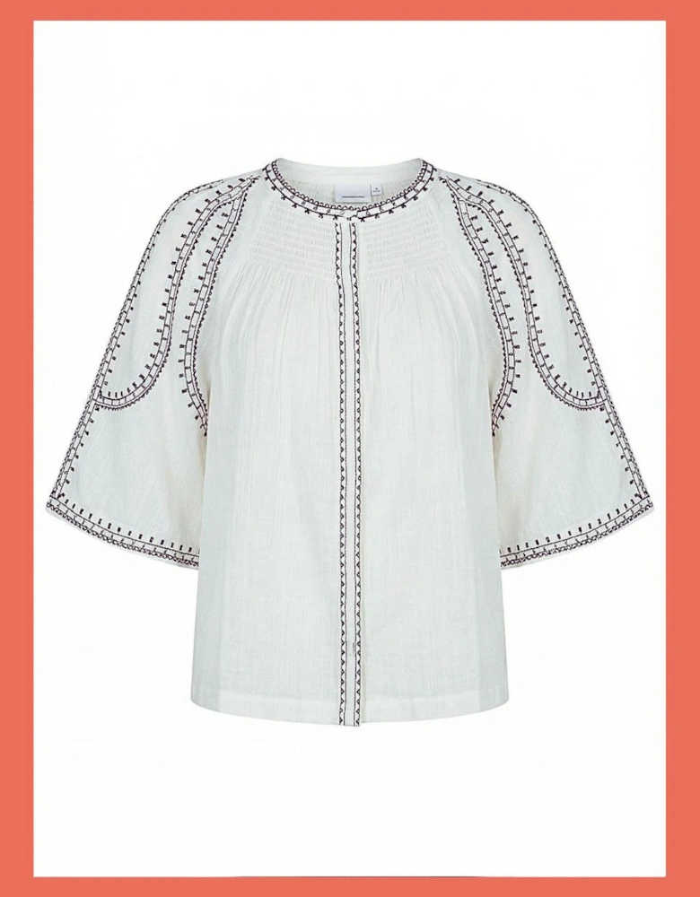 INDI&COLD Embroidered Blouse in White