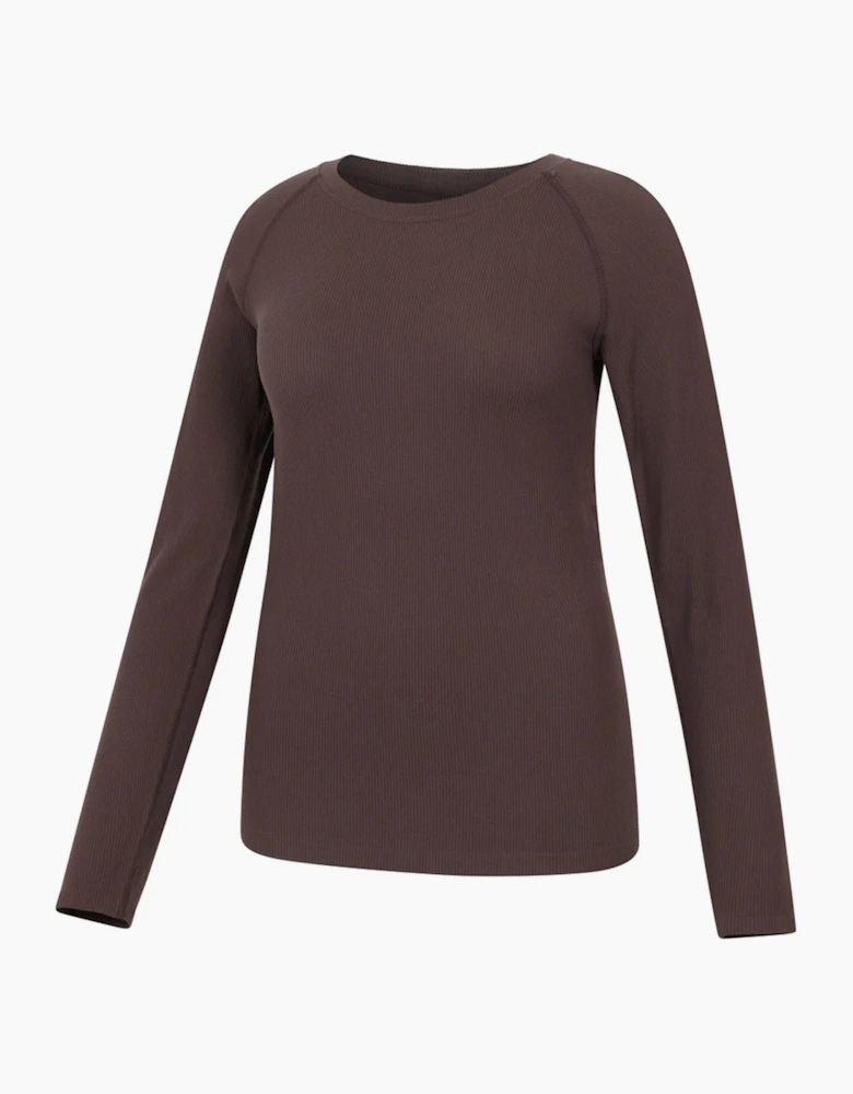 Womens/Ladies Carmel Ribbed Seamless Thermal Top