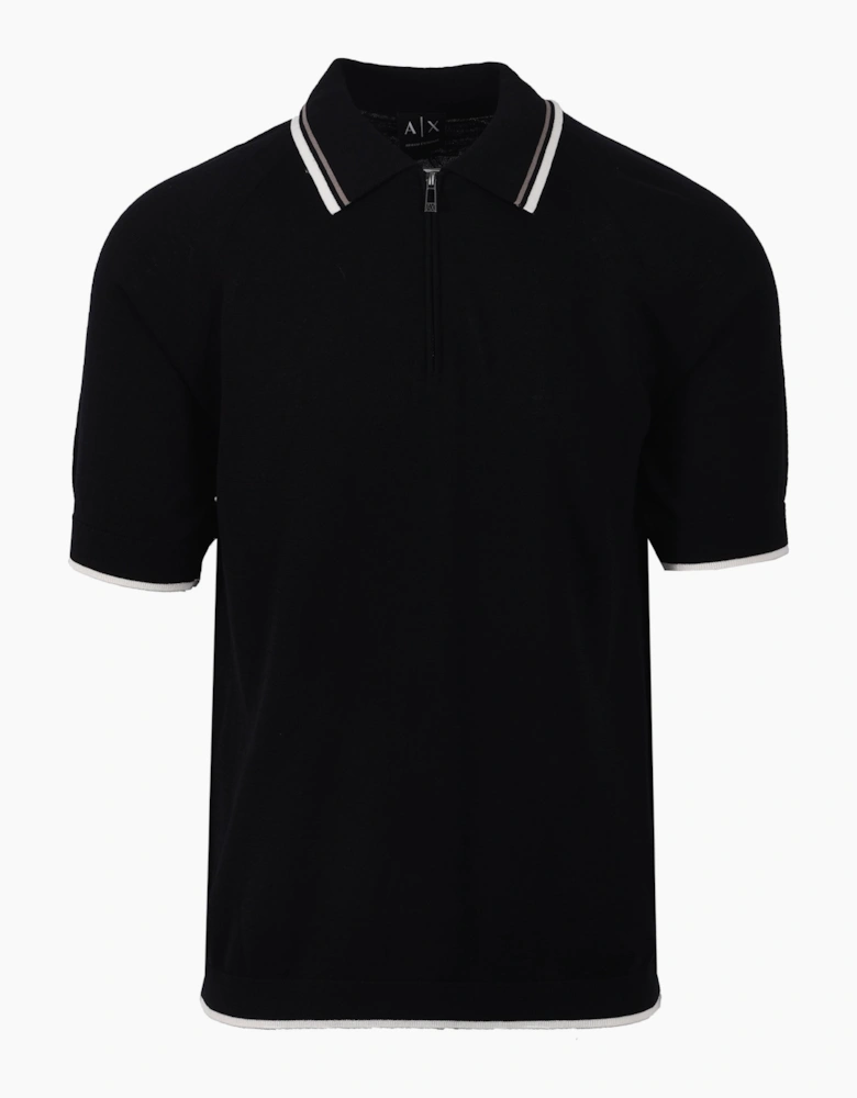 KNITTED POLO SHIRT BLACK