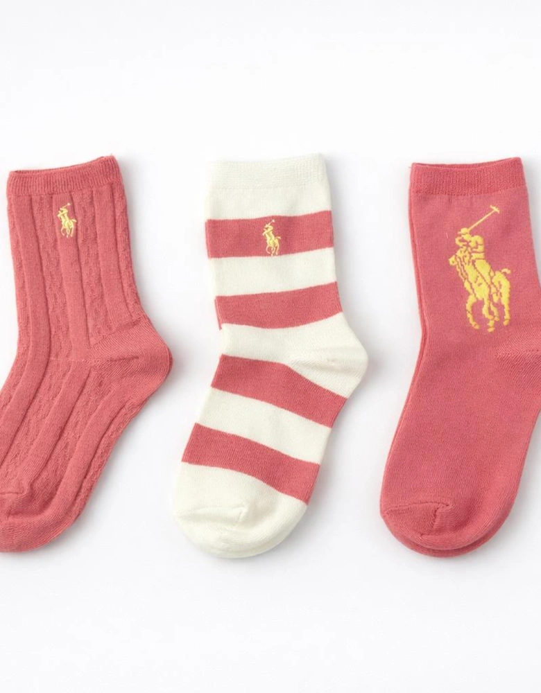 GIRLS PINK CANDYSHOP SOCKS 3 PACK