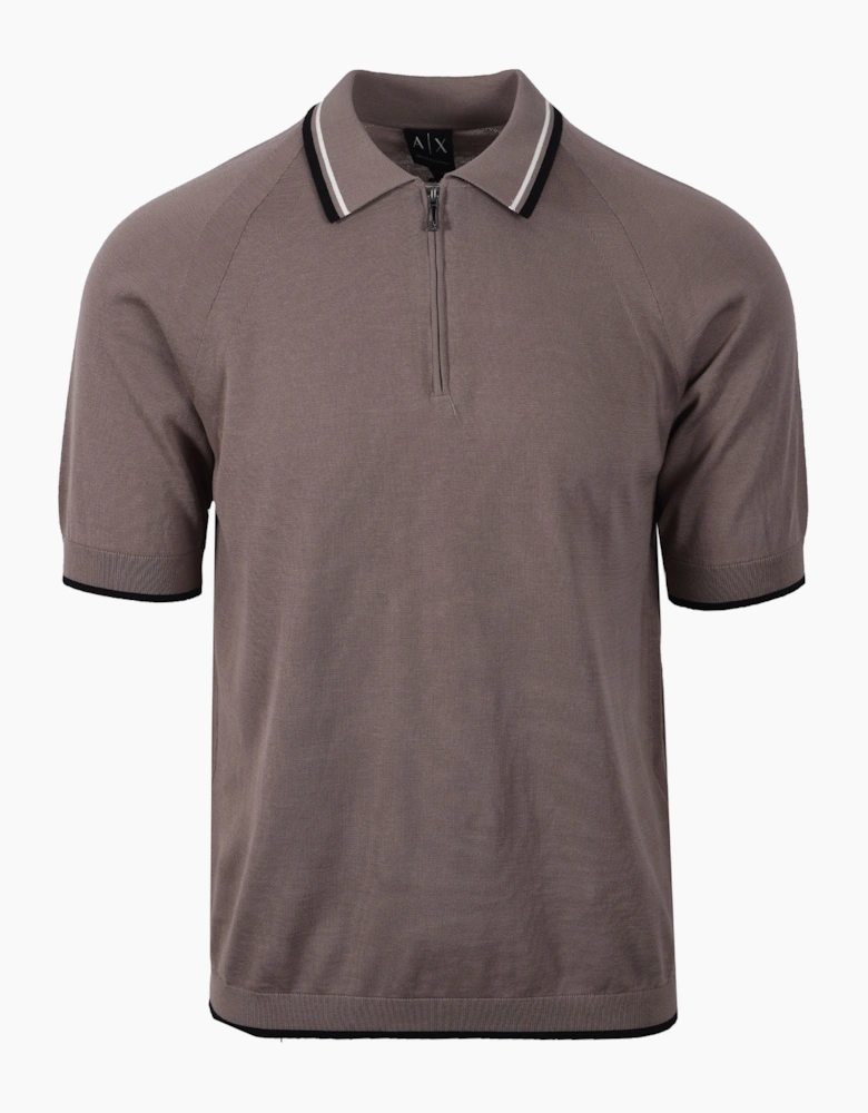 KNITTED POLO SHIRT DRIFTWOOD