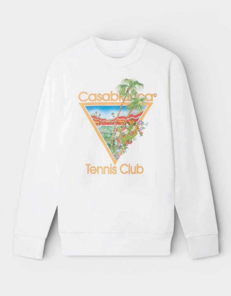 Printed Sweatshirt Tennis Club Icon Orange White