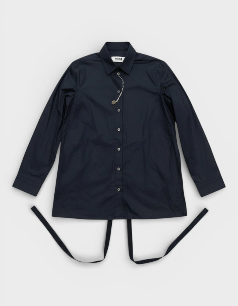 Long Sleeve Buttoned Shirt Dark Navy Black