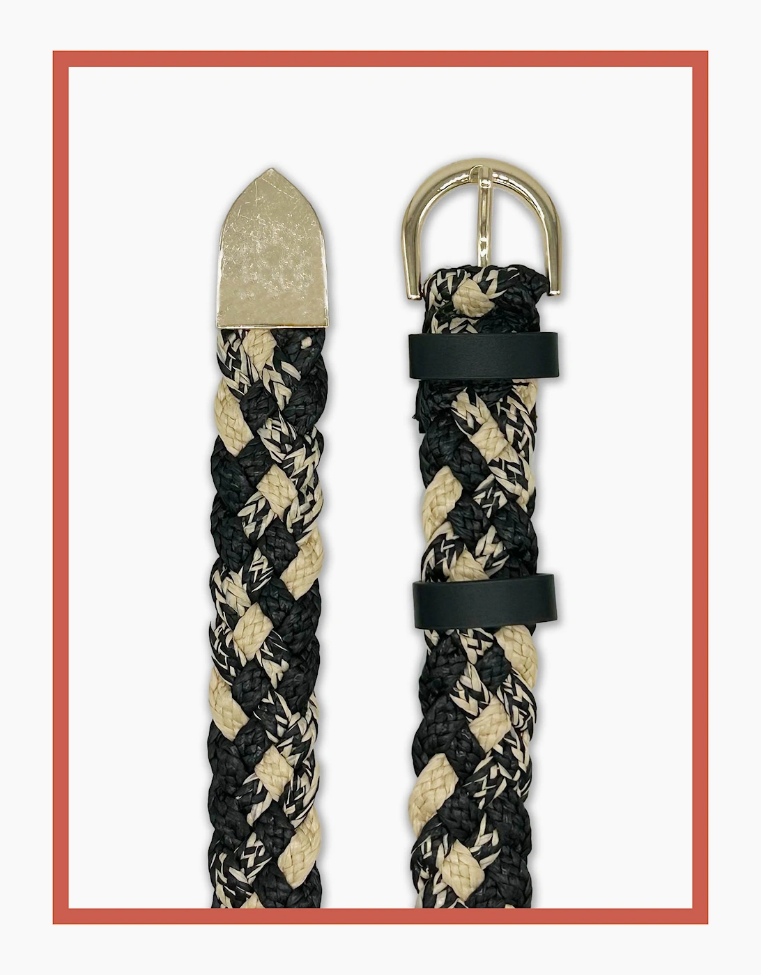 Serena Plaited Belt-Black Mix