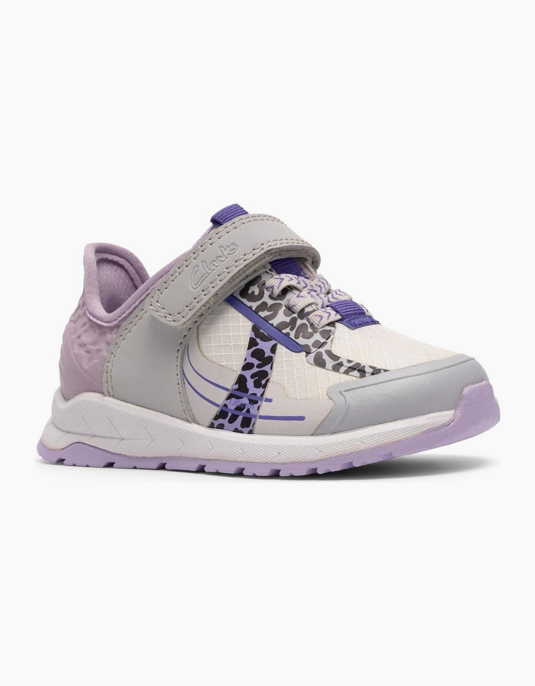Clarks Girls Grey 'S Selva Lane T First Sports Trainers  (Standard) 5.5/F Kids