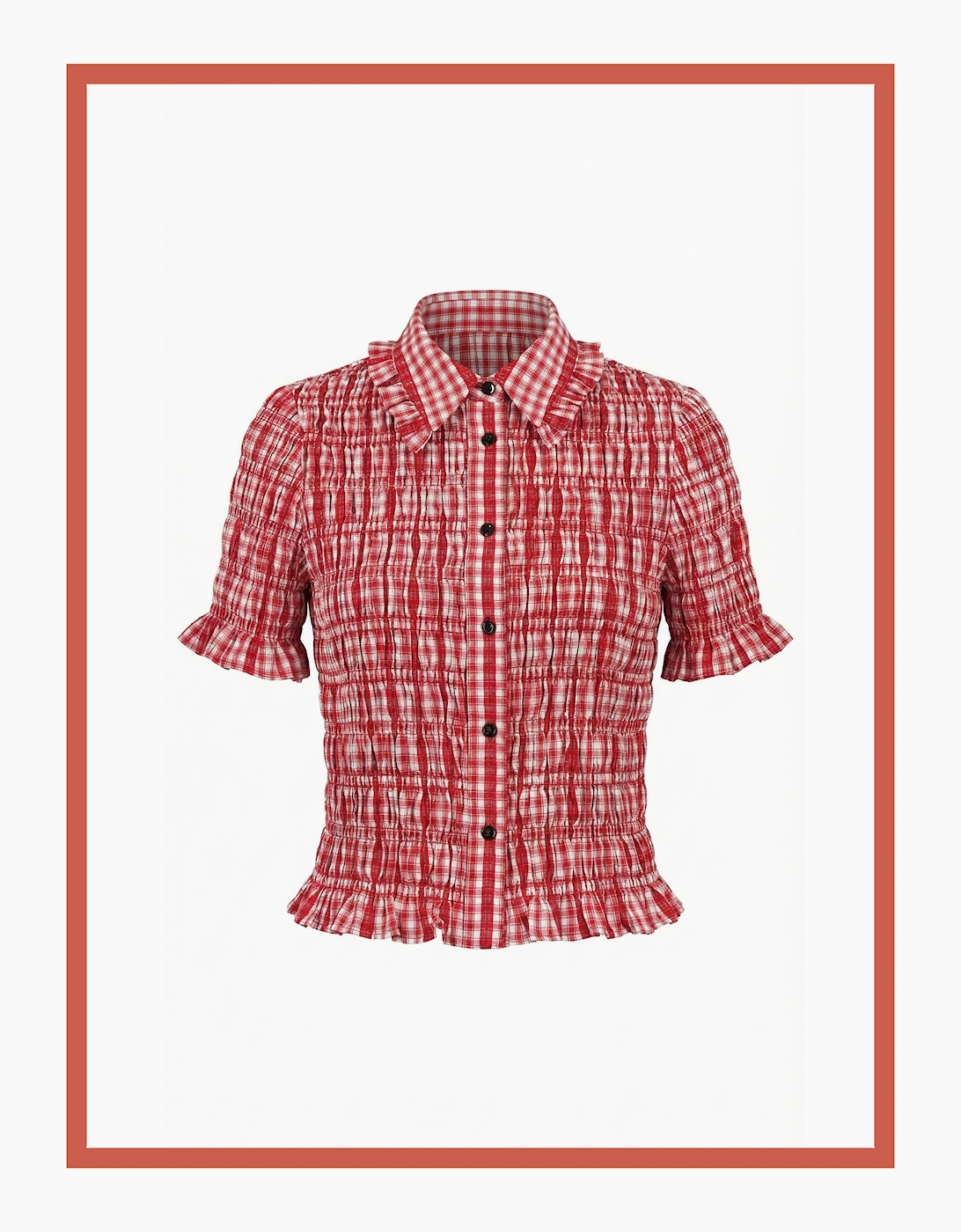 Astrid Gingham Blouse - Red