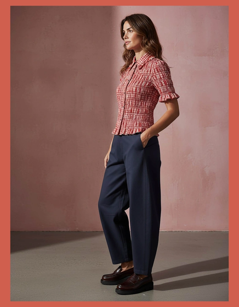 Astrid Gingham Blouse - Red