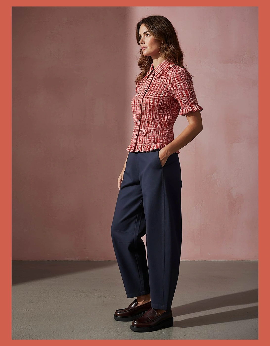 Astrid Gingham Blouse - Red, 6 of 5