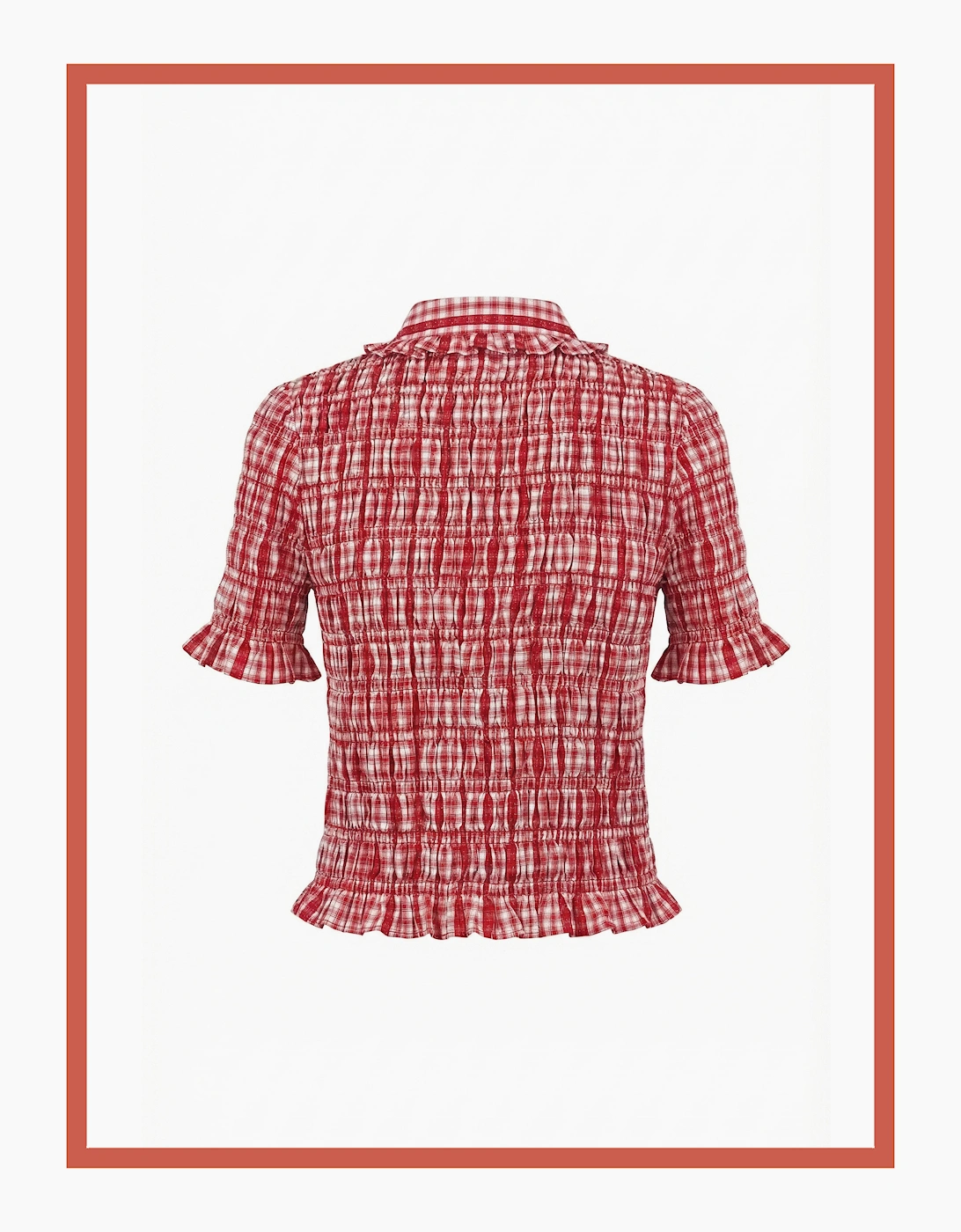 Astrid Gingham Blouse - Red