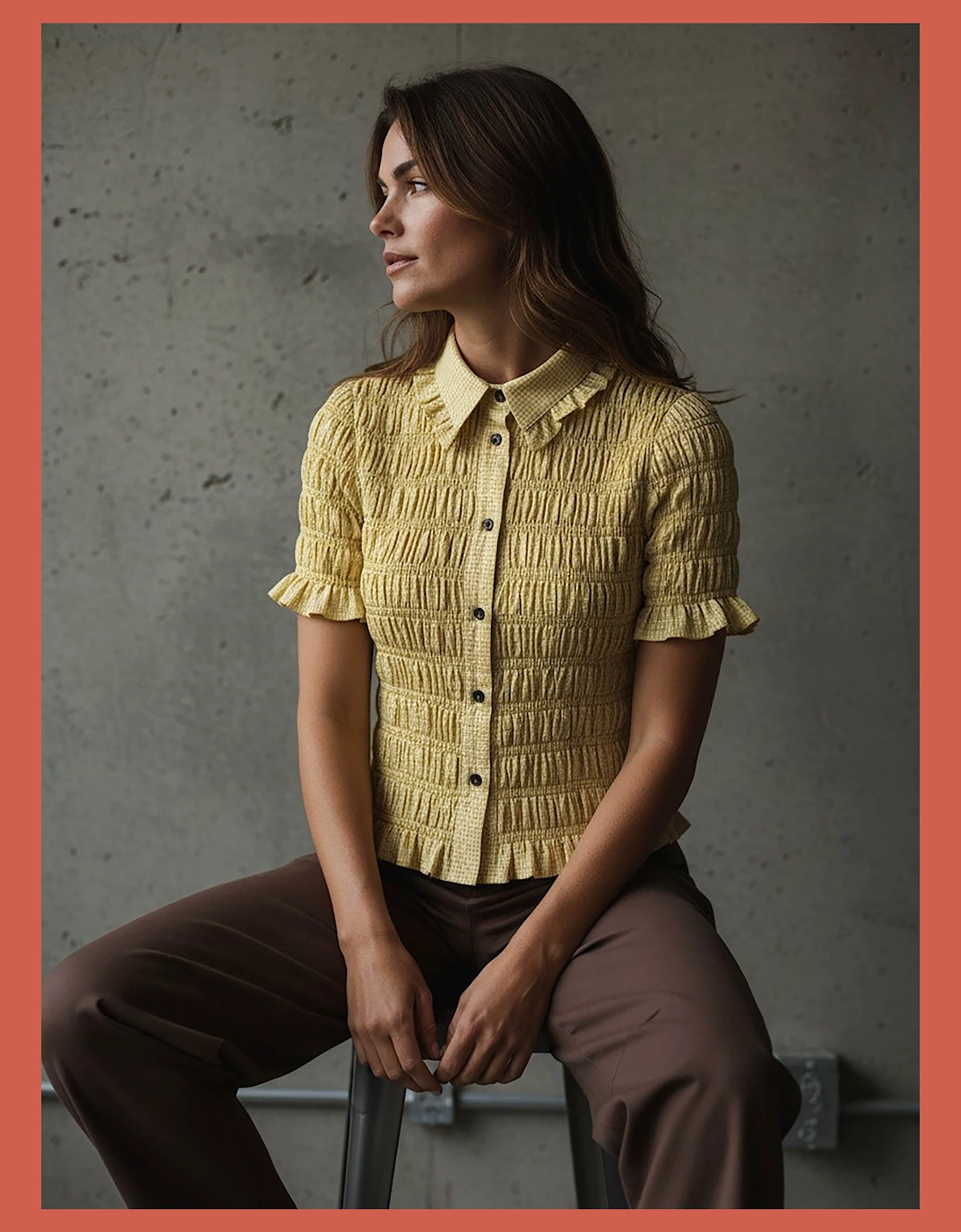 Astrid Gingham Blouse - Yellow, 7 of 6