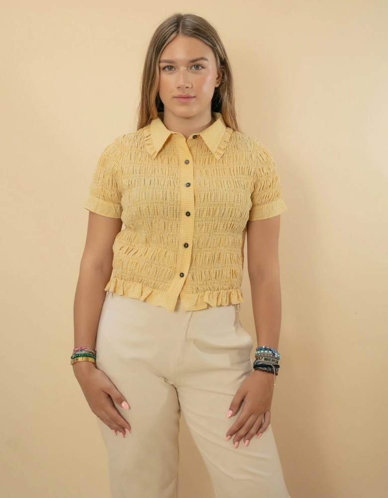 Astrid Gingham Blouse - Yellow
