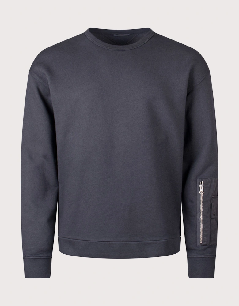 Garment Dyed Diagonal Fleece Sweatshirt