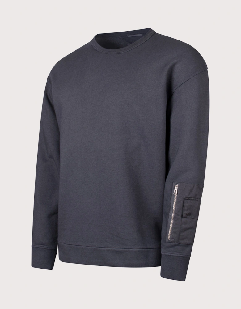 Garment Dyed Diagonal Fleece Sweatshirt