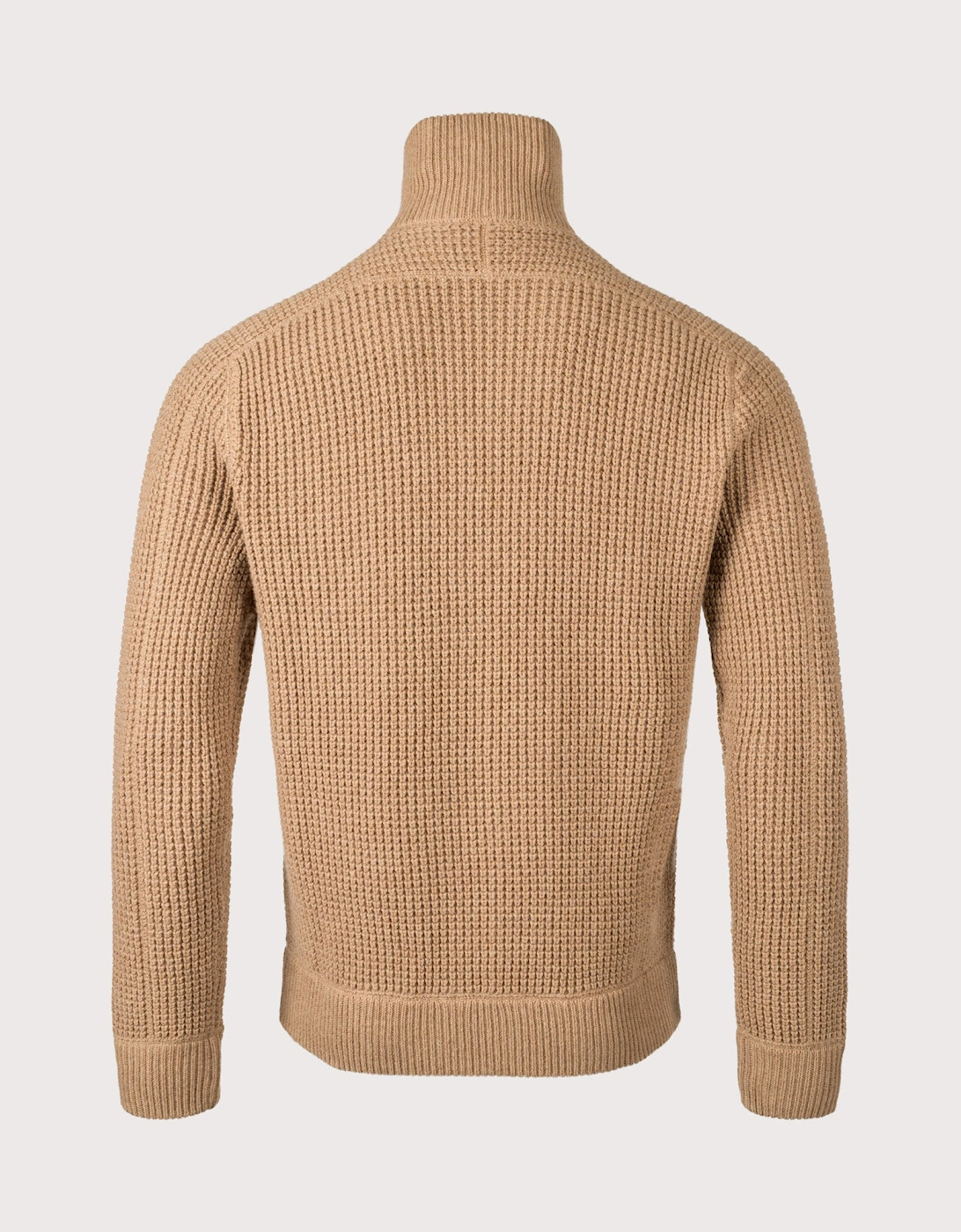 Waffle Knit Zip Through Jumper