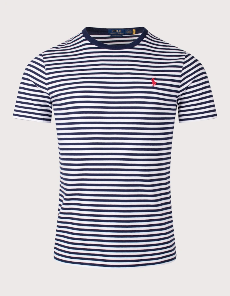 Custom Slim Fit Striped Jersey T-Shirt