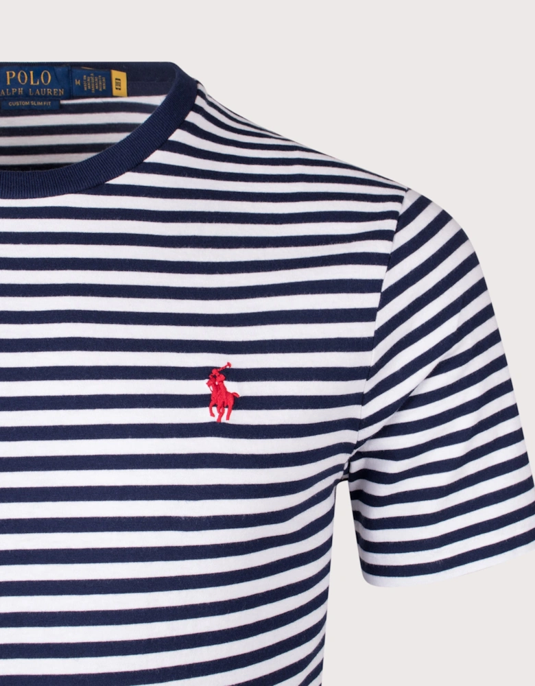 Custom Slim Fit Striped Jersey T-Shirt