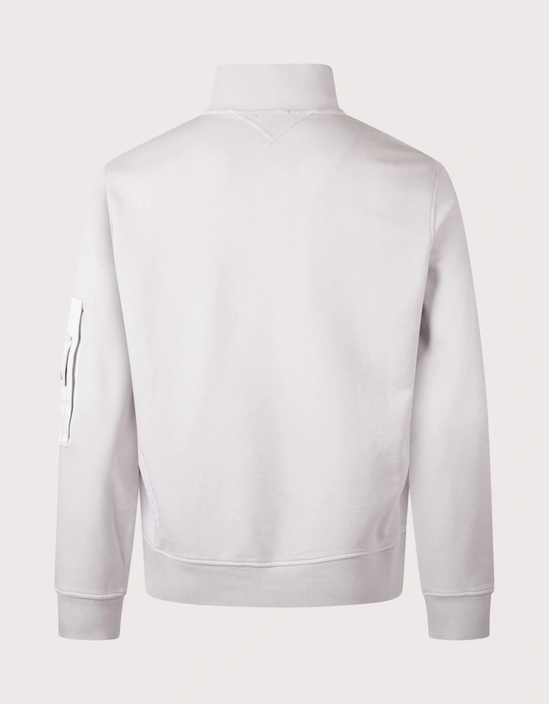 Garment Dyed Diagonal Fleece Quarter Zip Sweatshirt