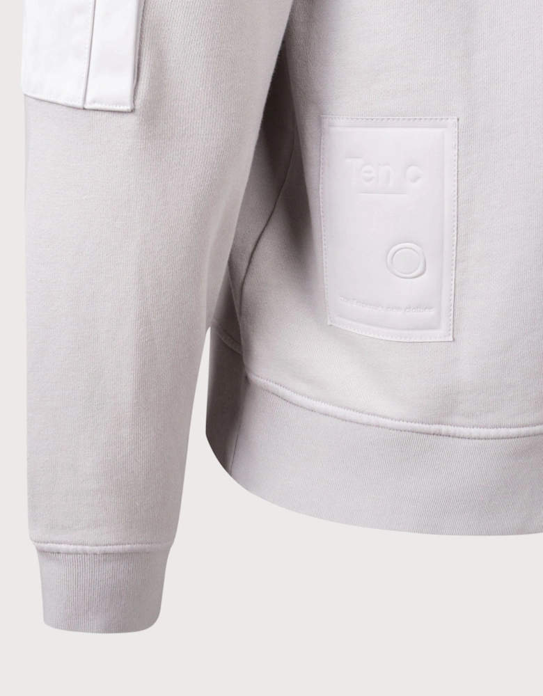 Garment Dyed Diagonal Fleece Quarter Zip Sweatshirt