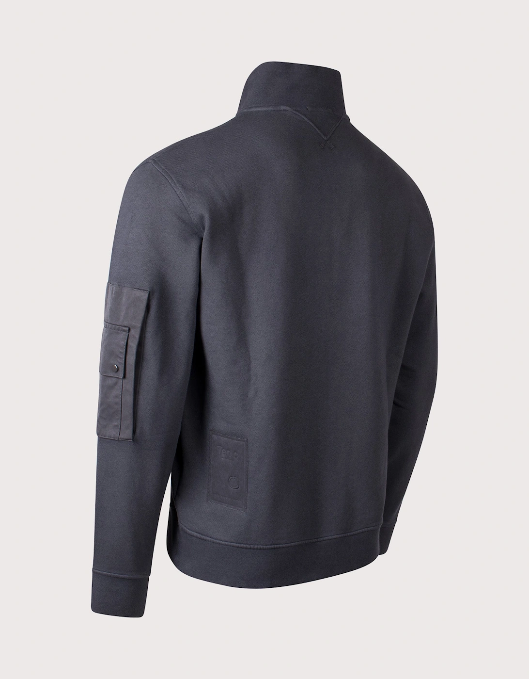 Garment Dyed Diagonal Fleece Quarter Zip Sweatshirt