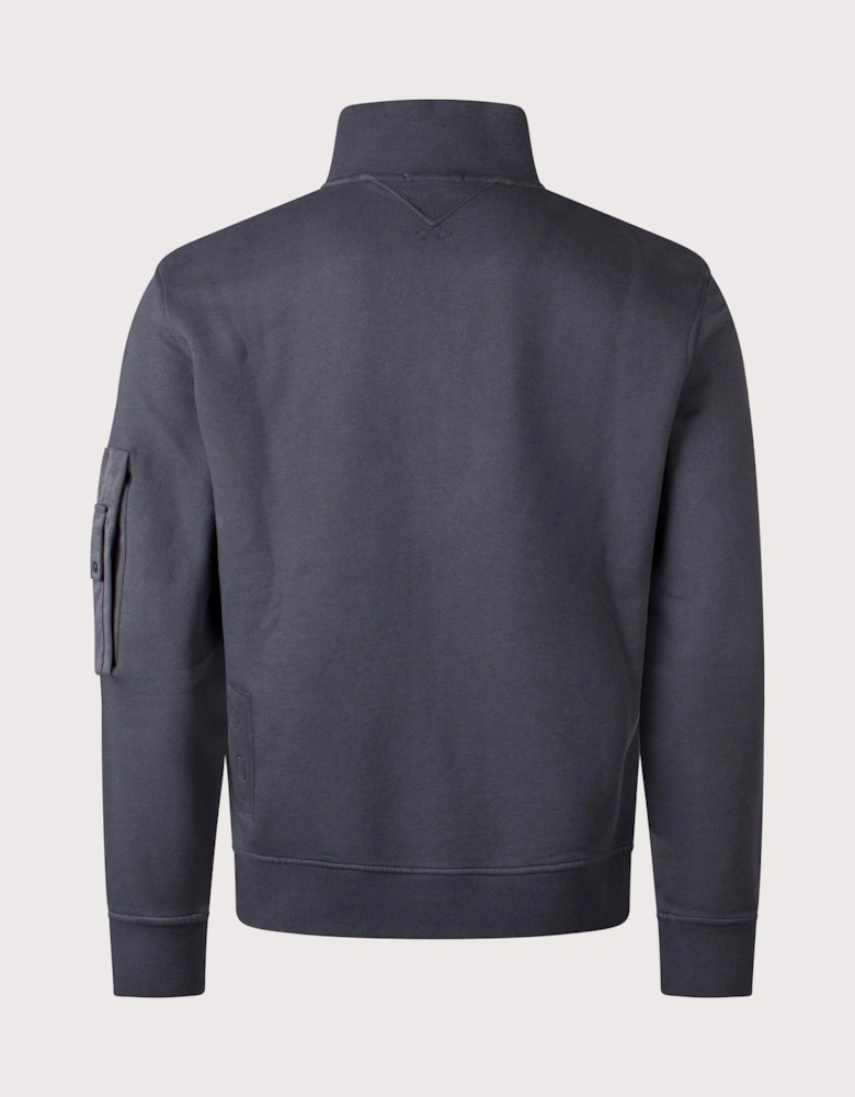 Garment Dyed Diagonal Fleece Quarter Zip Sweatshirt