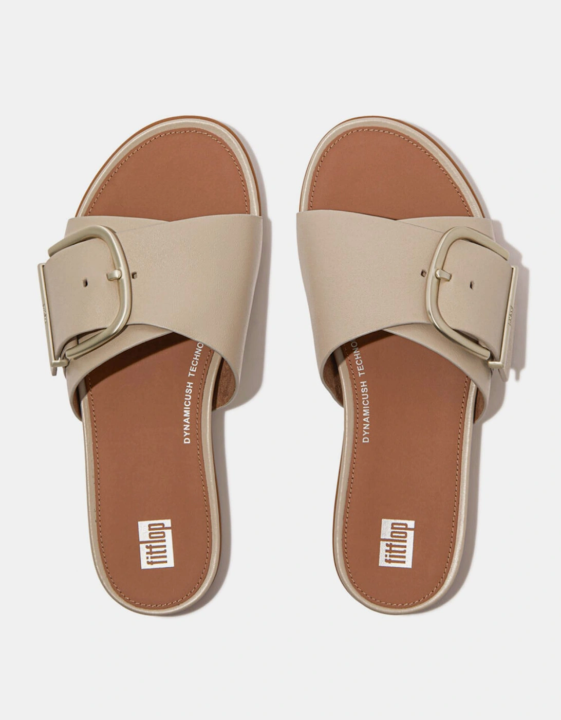 Gracie Maxi-Buckle Leather Sliders