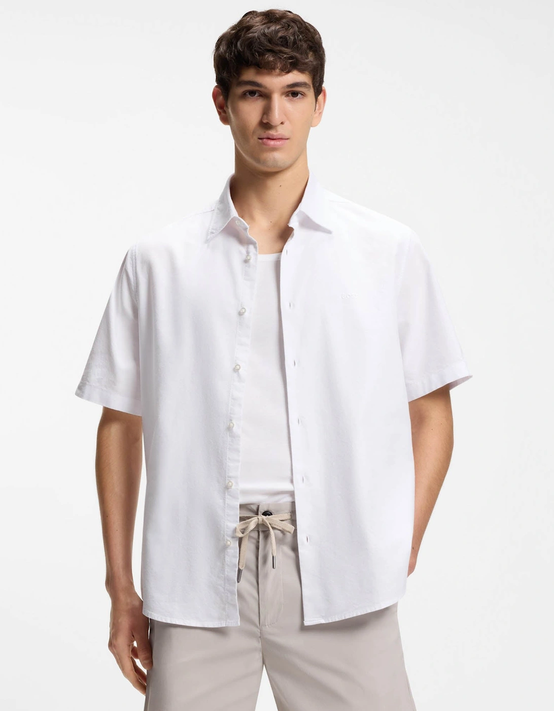 BOSS Orange Rash 2 Mens Short Sleeve Shirt - White 100, 5 of 4