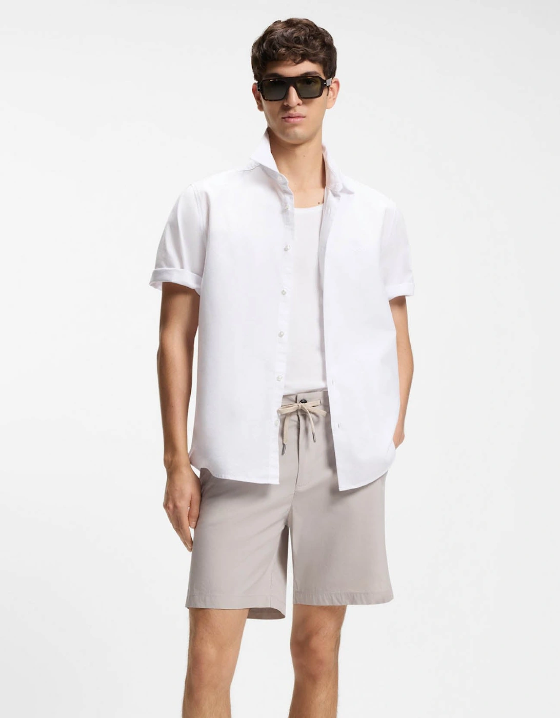 BOSS Orange Rash 2 Mens Short Sleeve Shirt - White 100