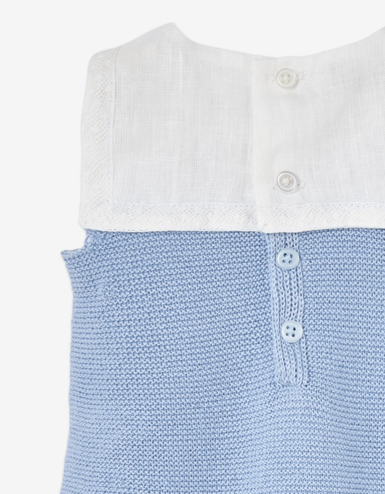 Baby Boys Cotton Knit Romper in Blue