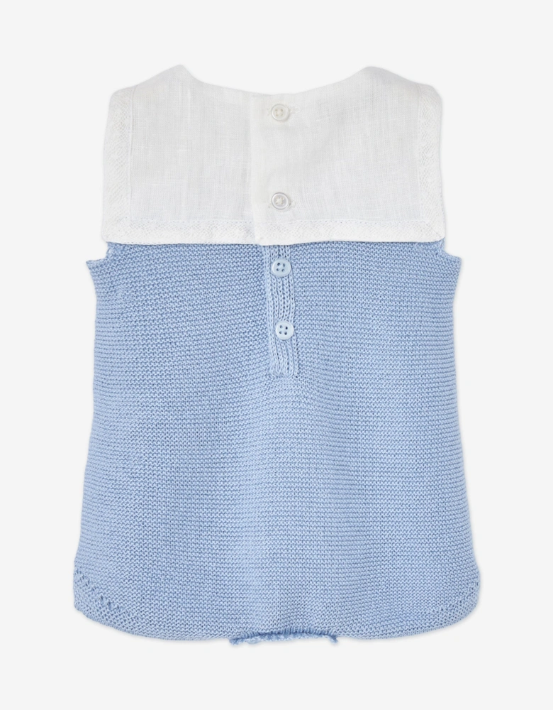 Baby Boys Cotton Knit Romper in Blue