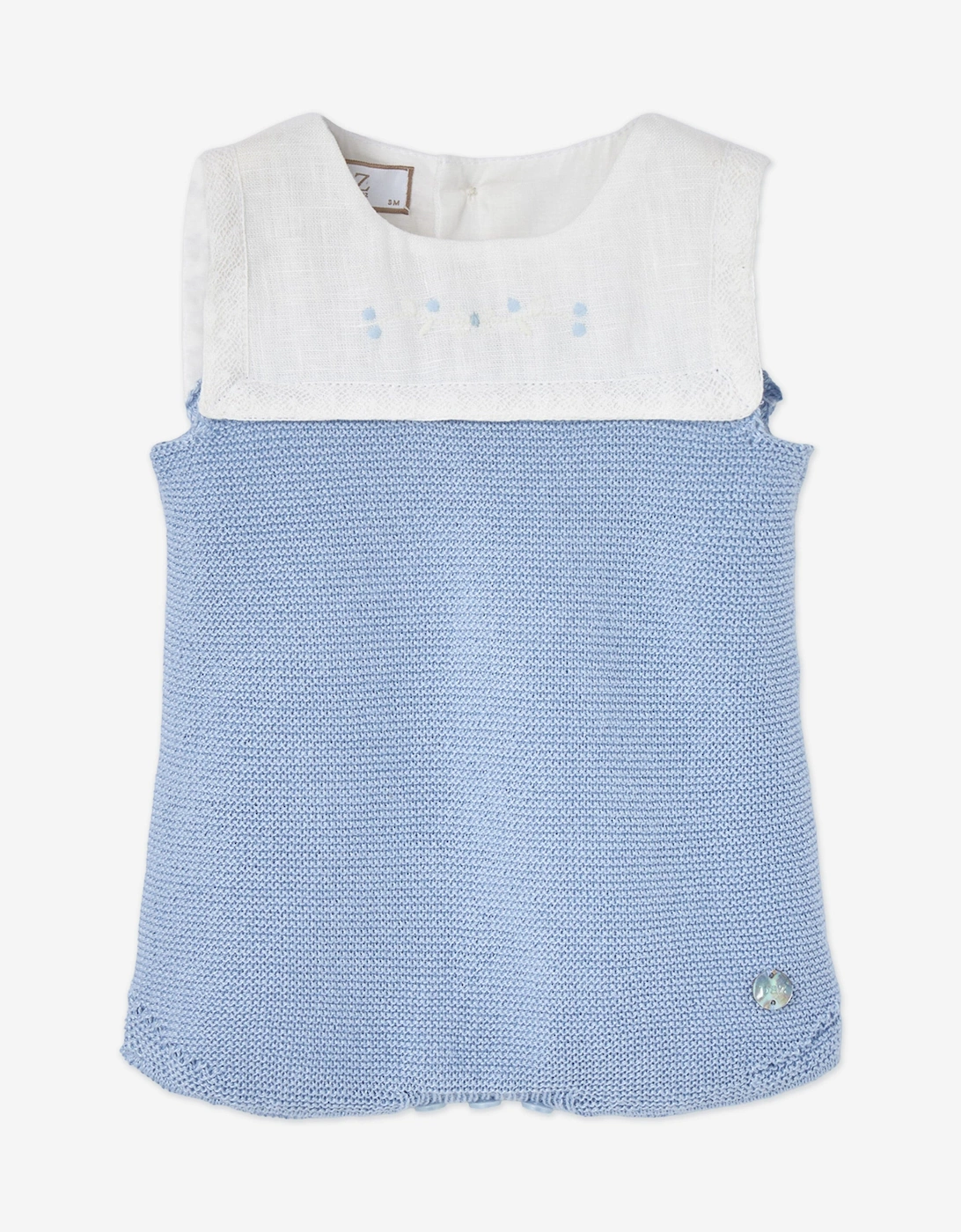 Baby Boys Cotton Knit Romper in Blue, 6 of 5