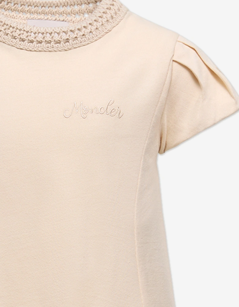 Enfant Girls Cotton Pocket Dress in Ivory