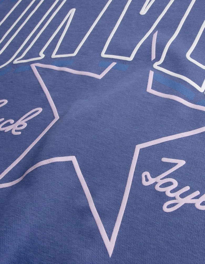 Girls Relaxed Boxy Graphic Sweatshirt in Blue