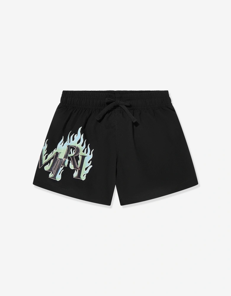 Boys Flames Swim Shorts in Black