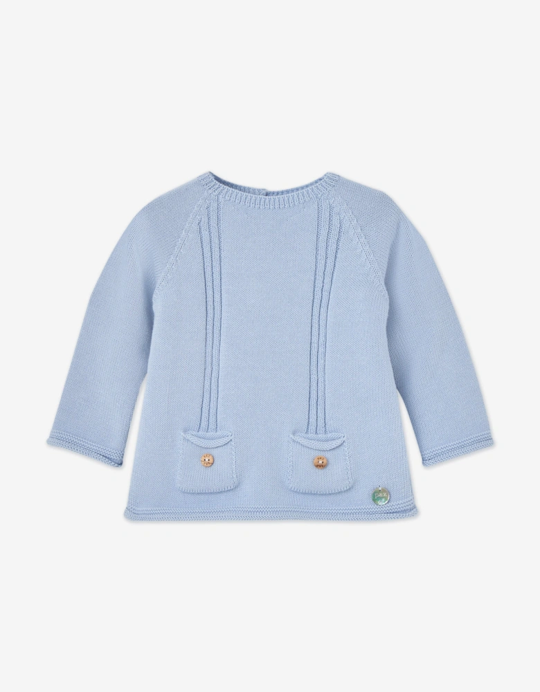 Baby Boys 3 Piece Cotton Knit Set in Blue
