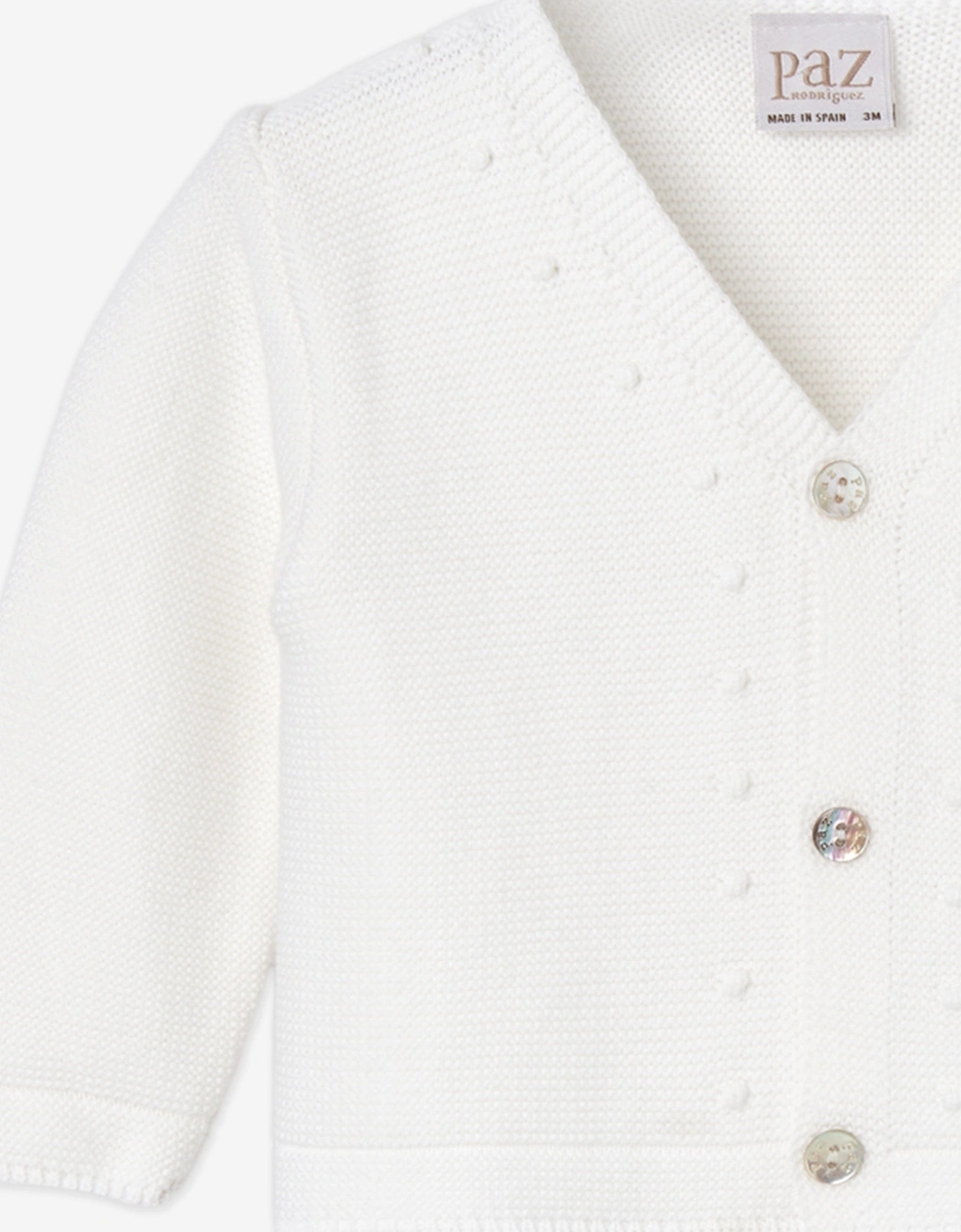 Baby Cotton Knit Essential Cardigan in White