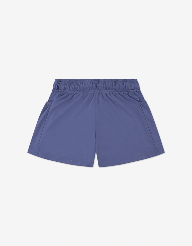 Girls Drapey Side Pocket Shorts in Blue